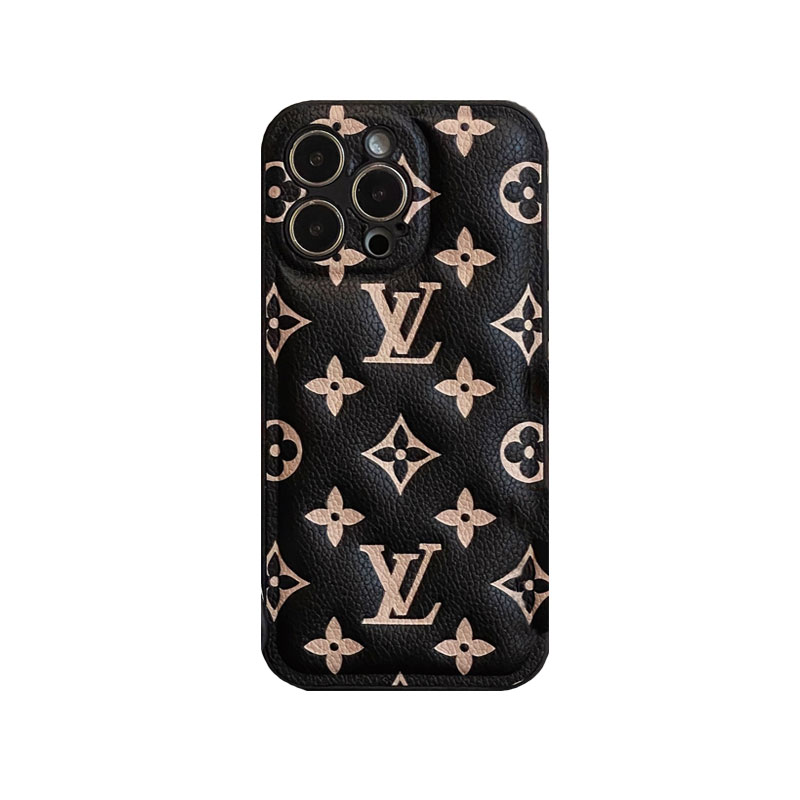 Leather Monogram iPhone Case Black Printing-QBK251512-GTOCASE