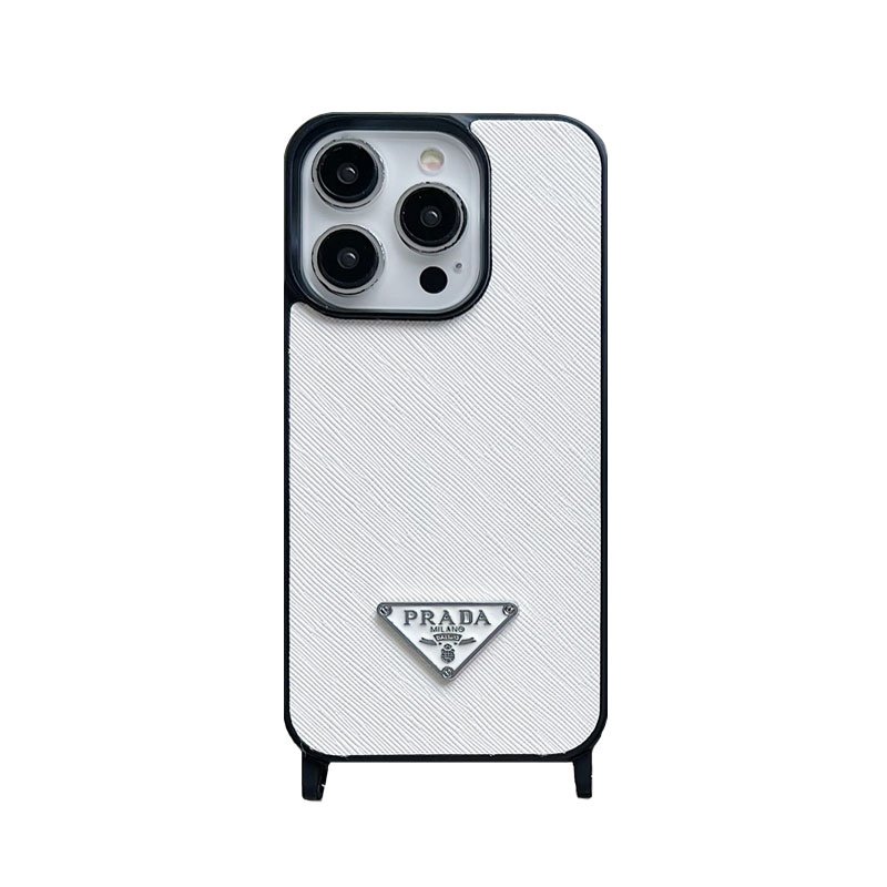 Leather PR Case With Strap For iPhone White-PGS241837-GTOCASE