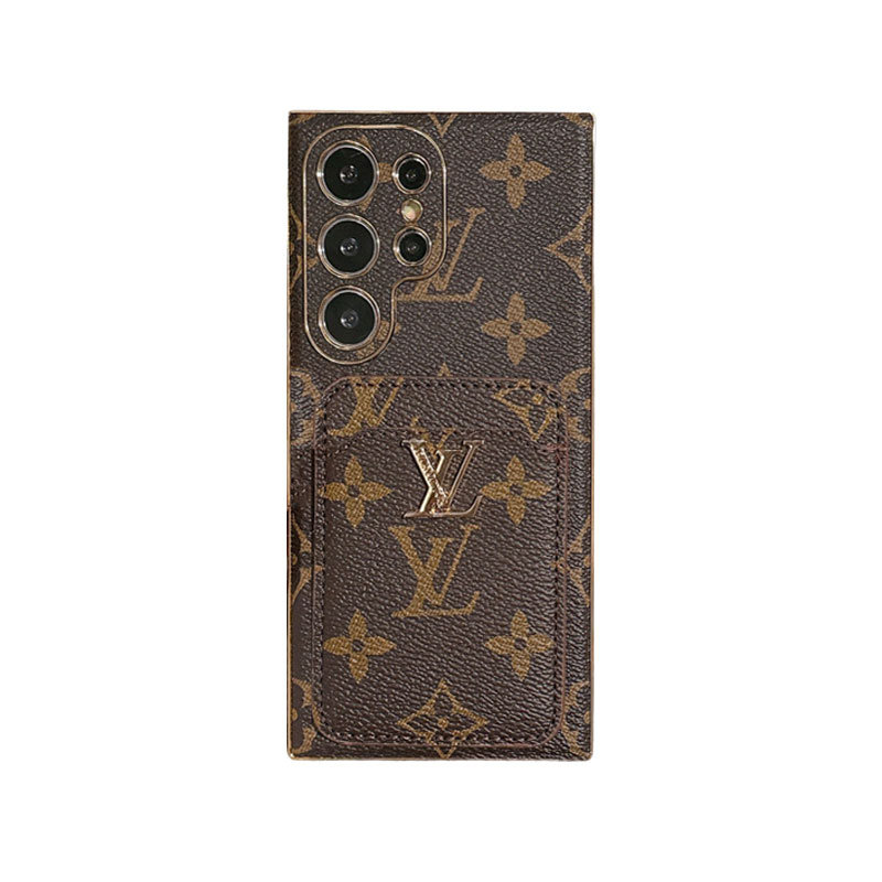 Leather Monogram Samsung Galaxy S Series Case With Card Holder Big Printing -CKK251506-GTOCASE