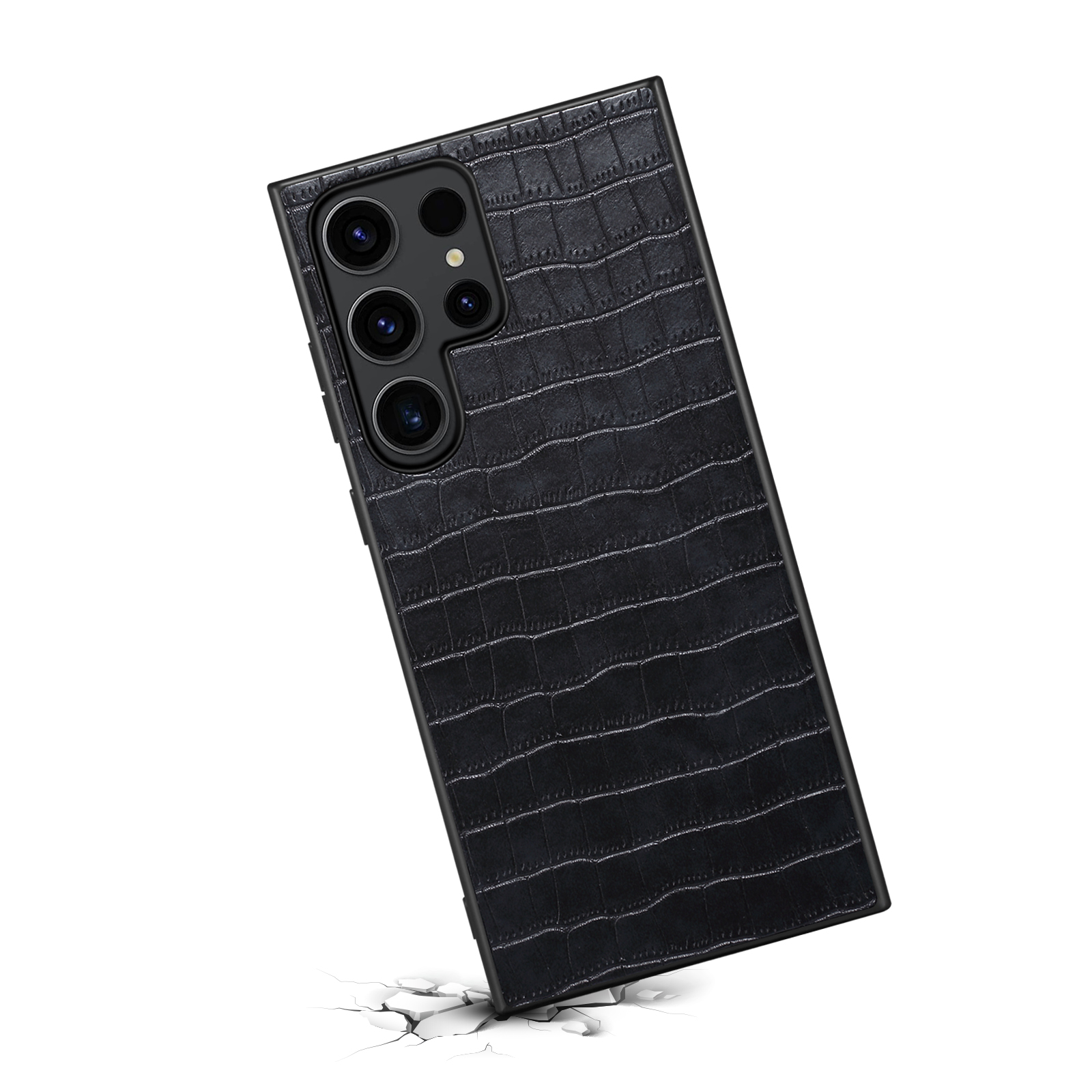 Alligator Print Leather Phone Case For Samsung Black-EYS241104-GTOCASE