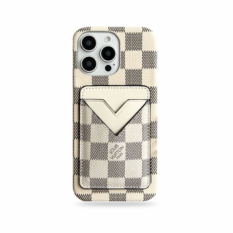 Leather Monogram iPhone Case With Card Holder White-CZK251525