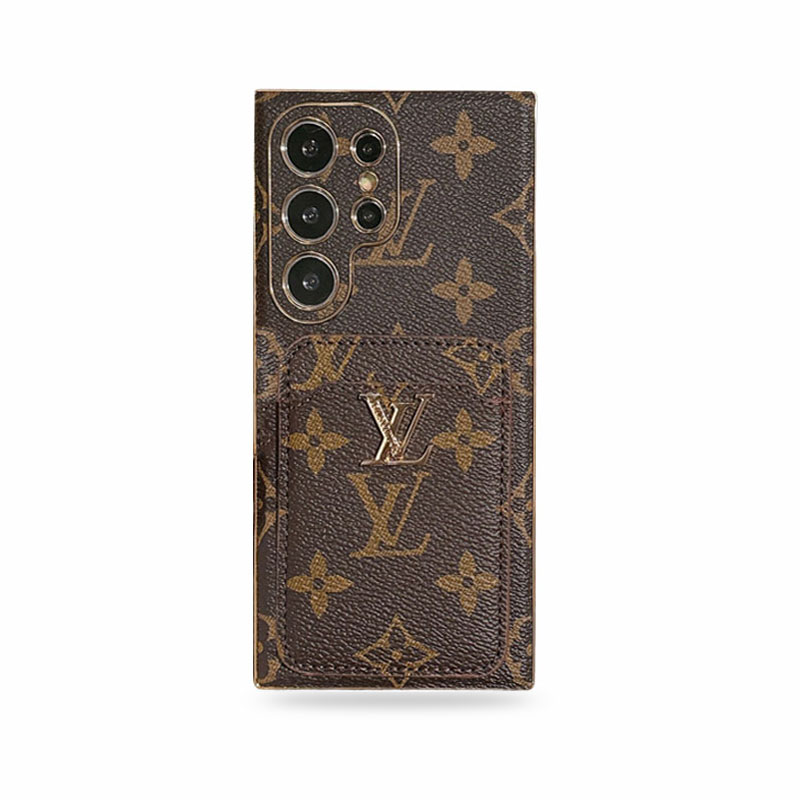 Leather Monogram Samsung Galaxy S Series Case With Card Holder Big Printing -CKK251506