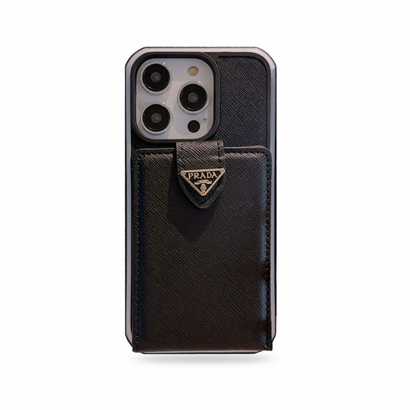 Prada iPhone Case With Wallet Luxury Leather Design