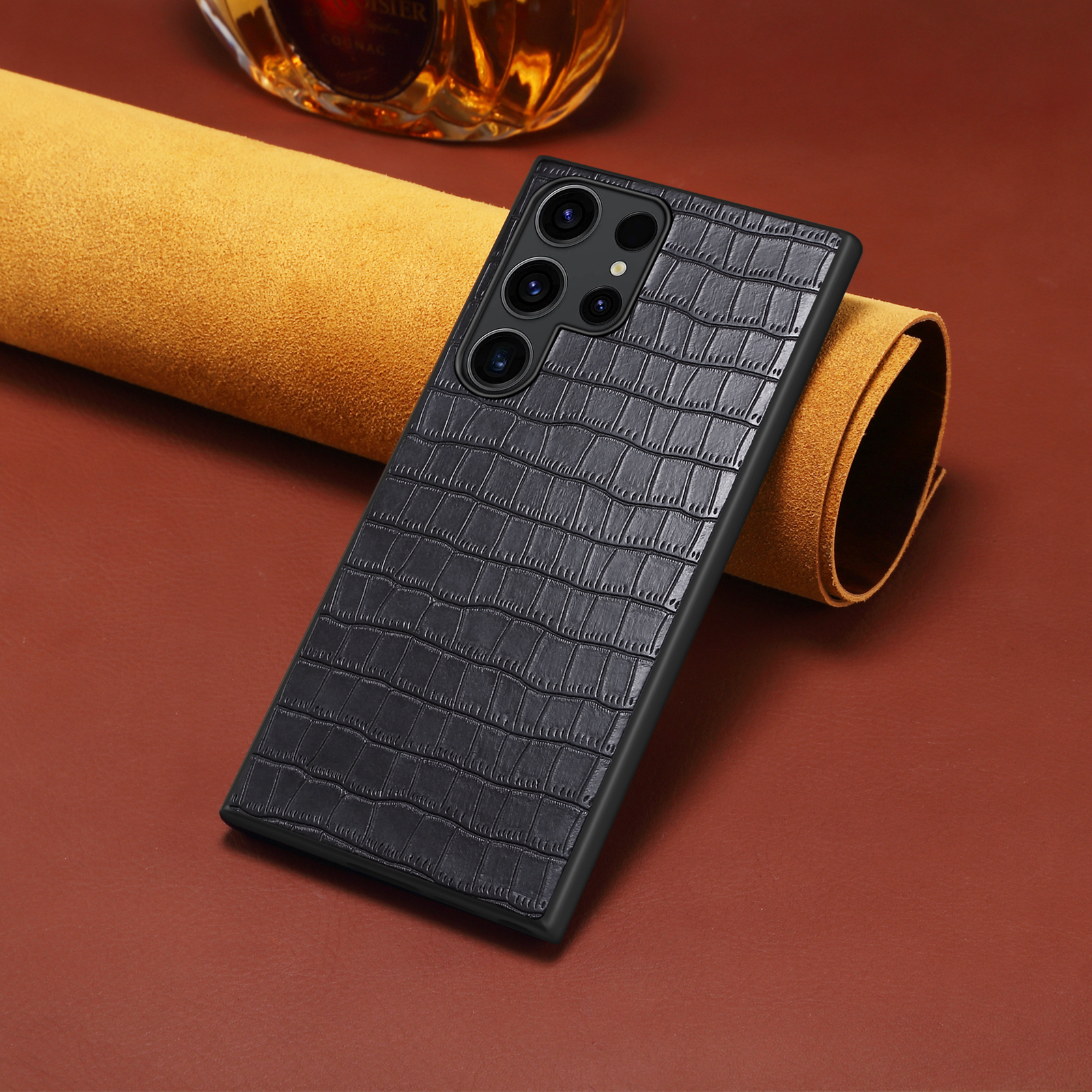 Alligator Print Leather Phone Case For Samsung Black-EYS241104-GTOCASE