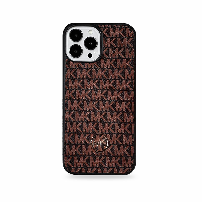 Leather MK iPhone Case Brown-DKK251605