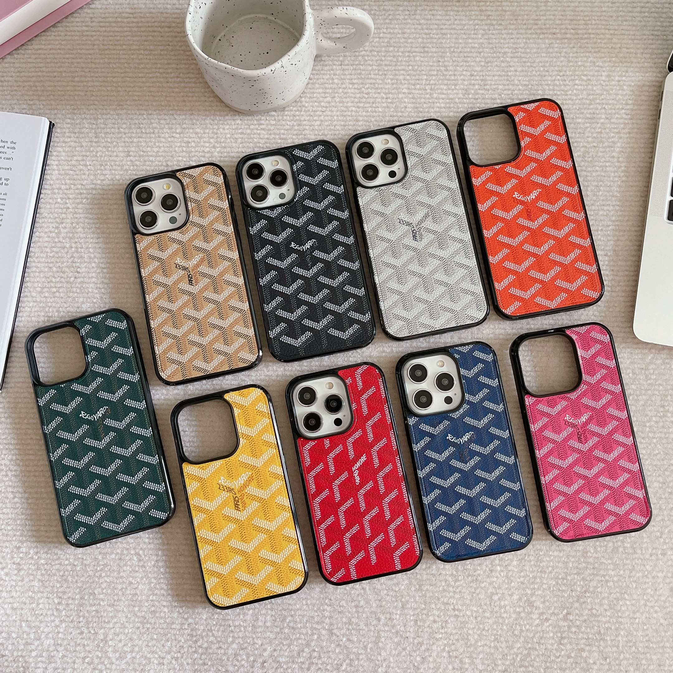 Leather GD iPhone Case Black (Magsafe)-CCS251123