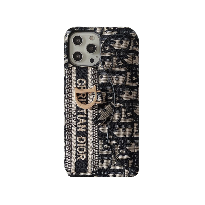 CD iPhone Case With Card Holder Gray-KKY240115-GTOCASE