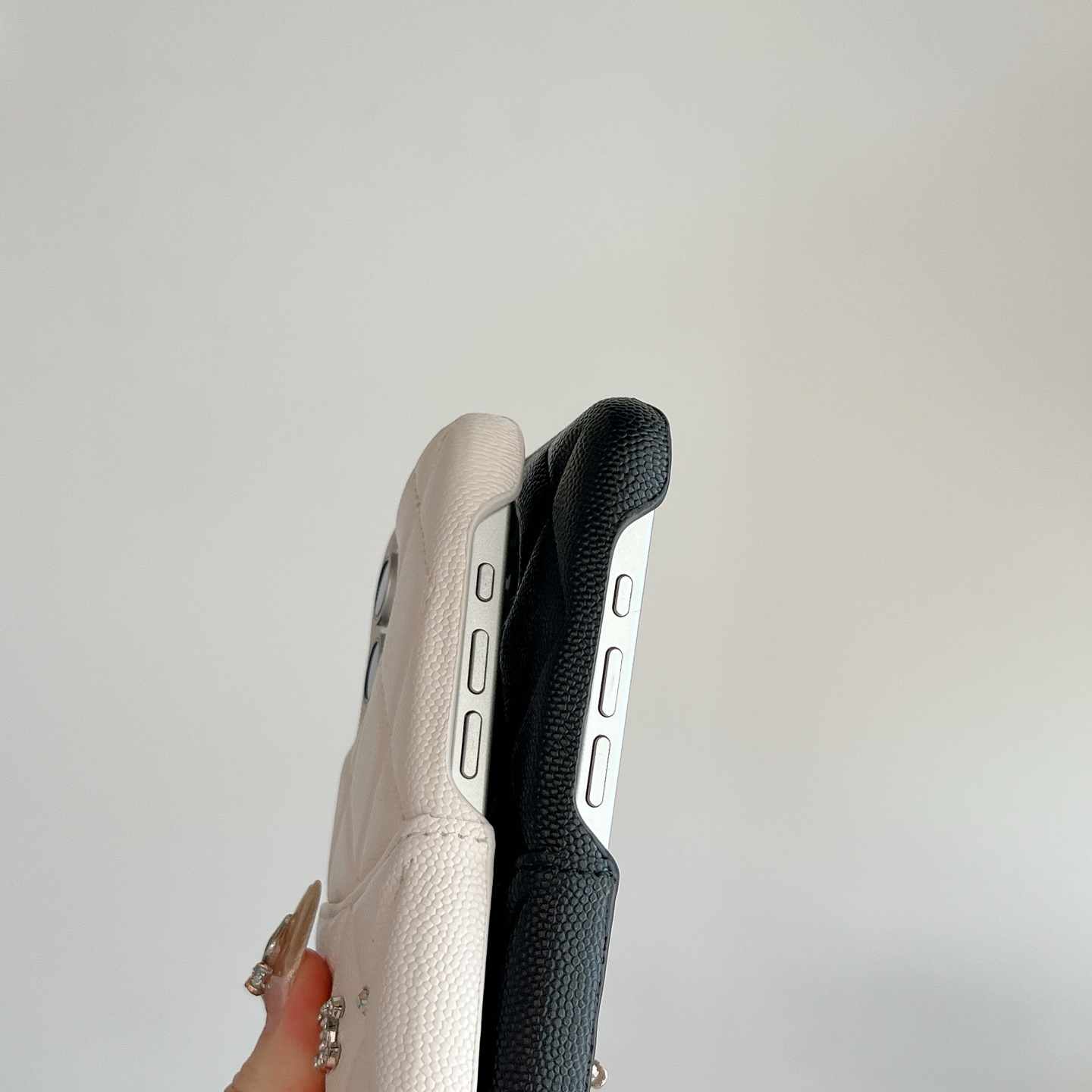 Premium  Leather CC Phone Case With Card Holder For iPhone Black-DZS250112