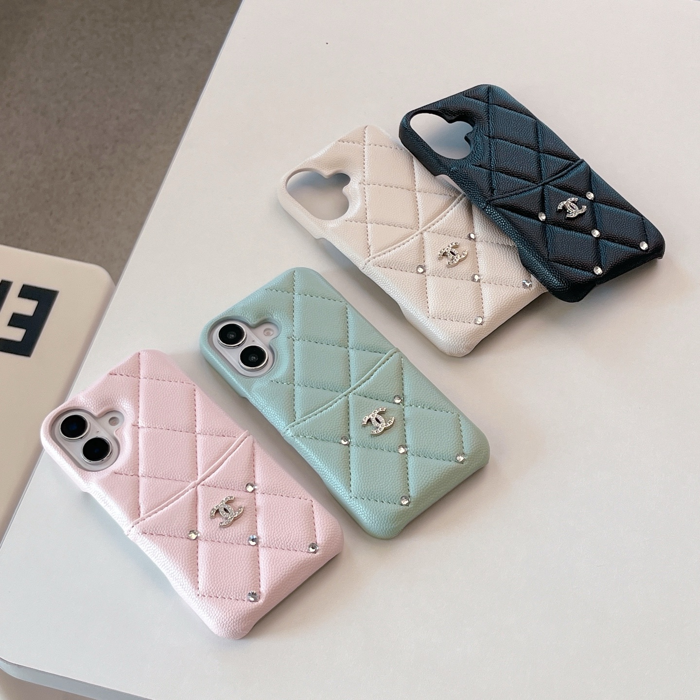 Premium  Leather CC Phone Case With Card Holder For iPhone Black-DZS250112