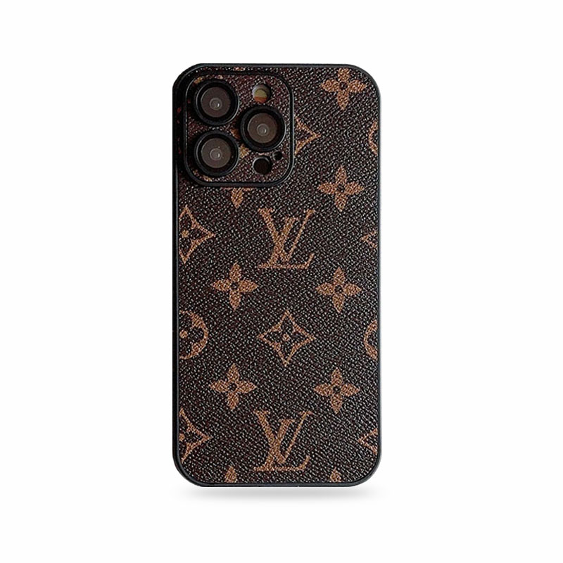 Leather Monogram iPhone Case With Lens Protection Big Printing -CZK251736