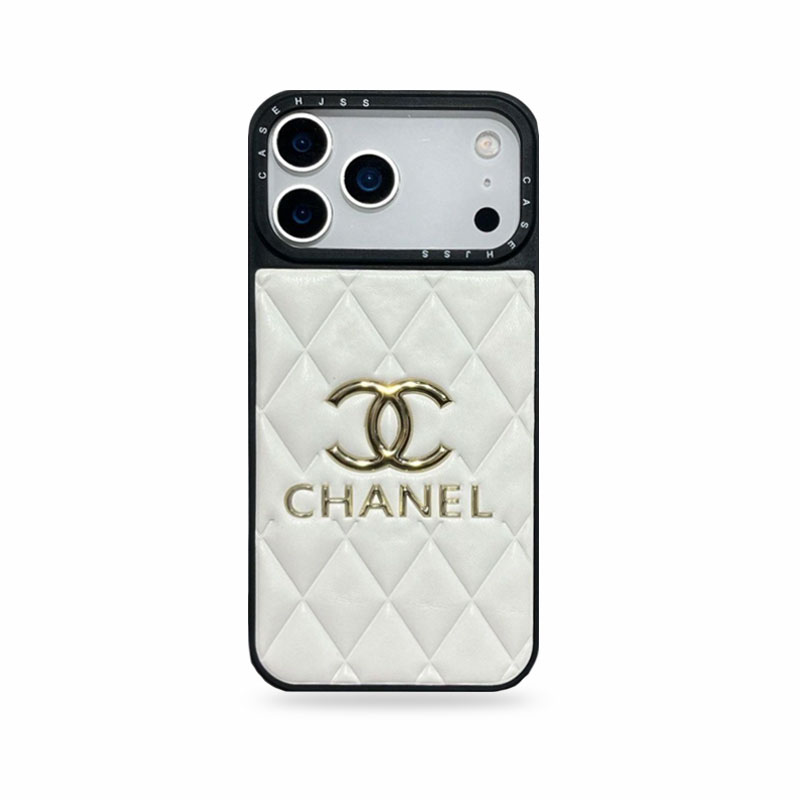 Luxury Leather CC iPhone Case For iPhone 17 Series White-YHJ251746