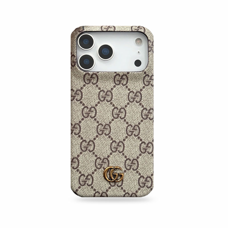 Classic Leather GG iPhone Case For iPhone 17 Series Brown-CJK251023