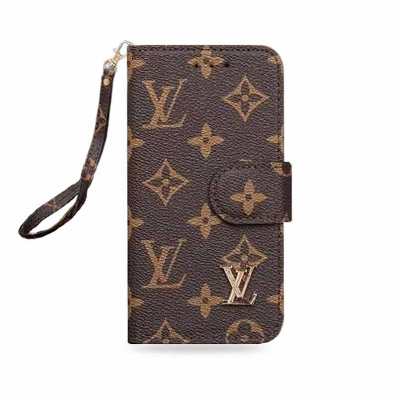Luxury  Folio Monogram iPhone Case With Wallet And Strap Big Printing-LB251102