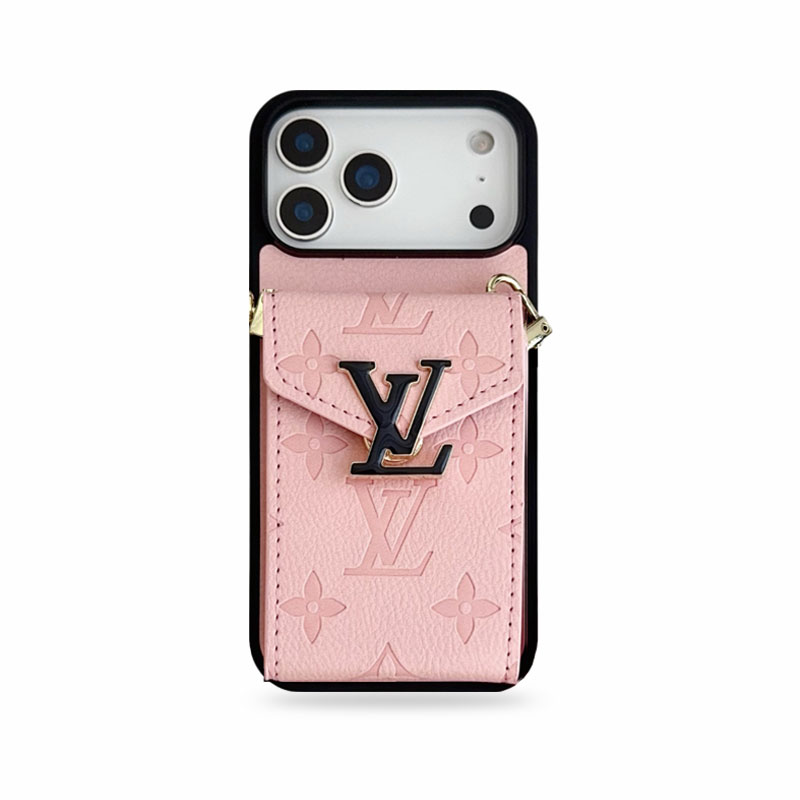 Leather Monogram iPhone Case With Card Holder And Strap -LBK251025