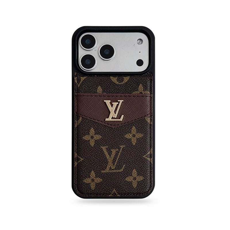 Luxury Leather Monogram iPhone Case With Card Holder -SXK251205