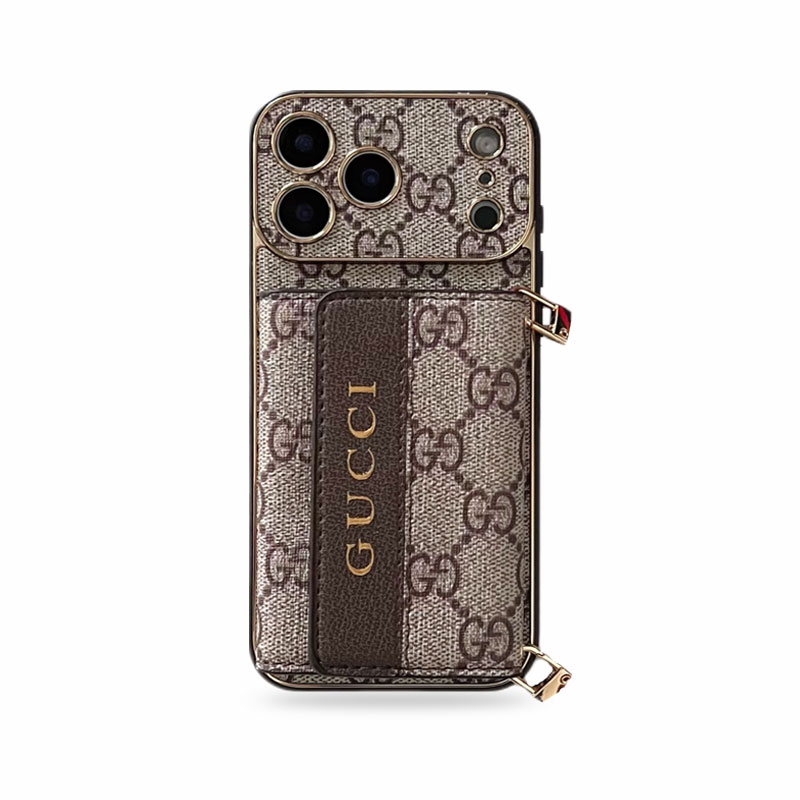 Stylish GG iPhone Case With Wallet And Crossbody Strap For iPhone 17 Series-CMGG008