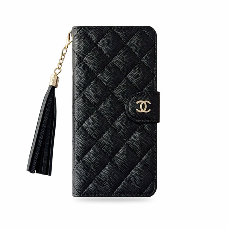 Quilted leather CC iPhone Case With Flip Wallet Black For iPhone 17 Series-CMCC010