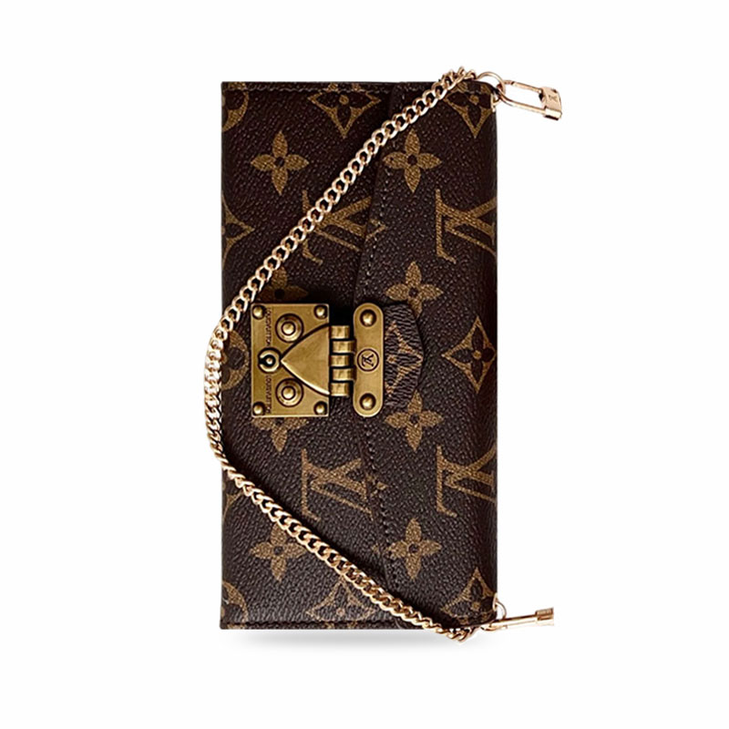 Luxury Folio Monogram iPhone Case With Card Holder And Crossbody Strap-MTY251402