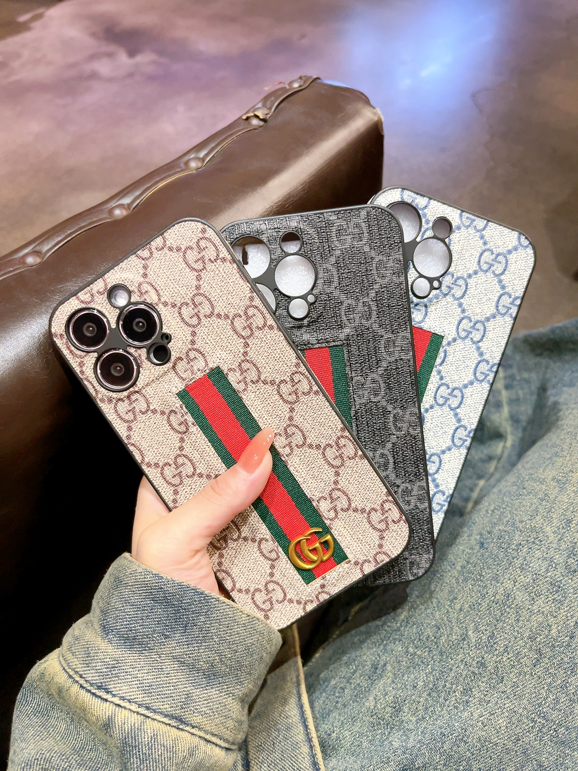 Classic GG iPhone Case Blue -JD240424-GTOCASE