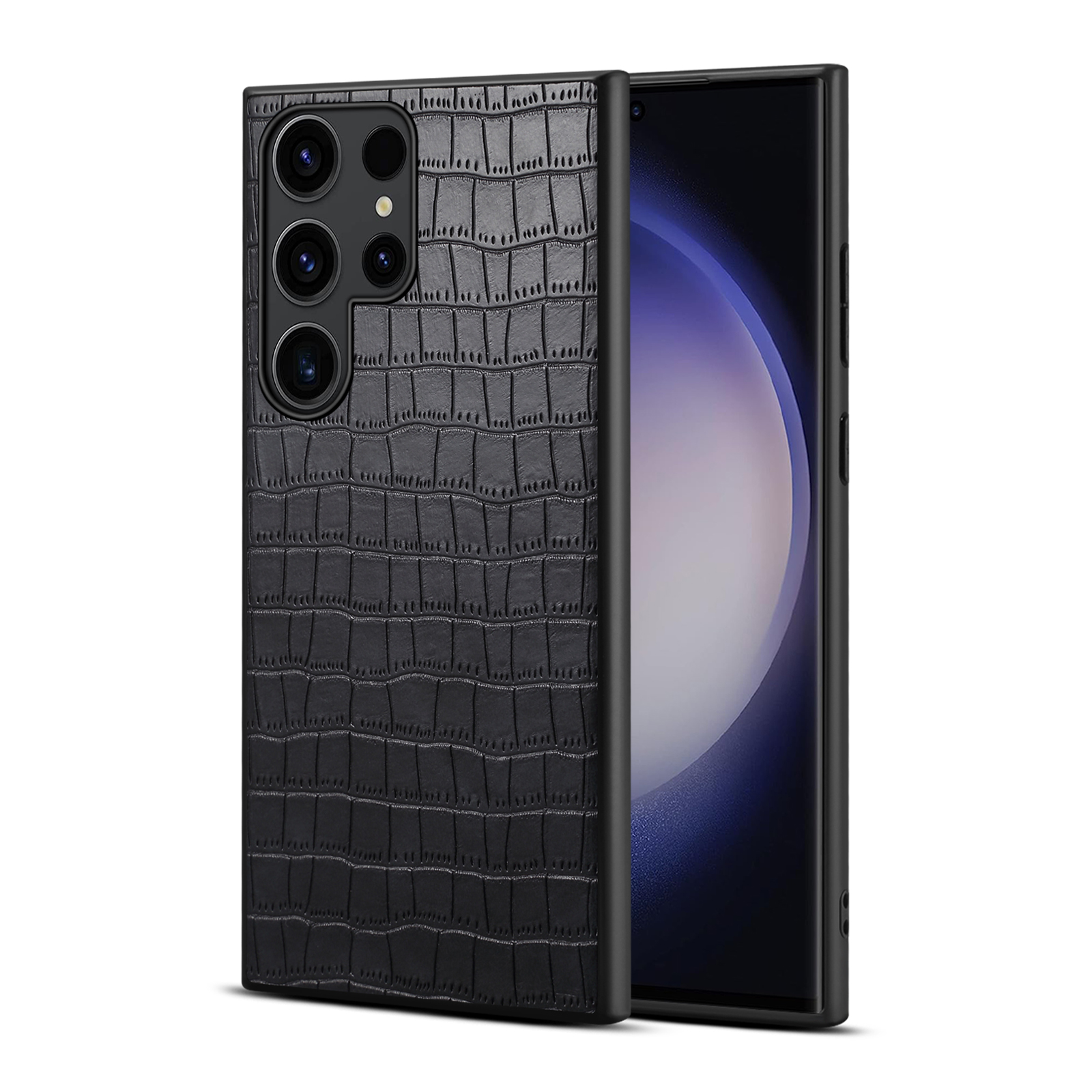 Alligator Print Leather Phone Case For Samsung Black-EYS241104-GTOCASE