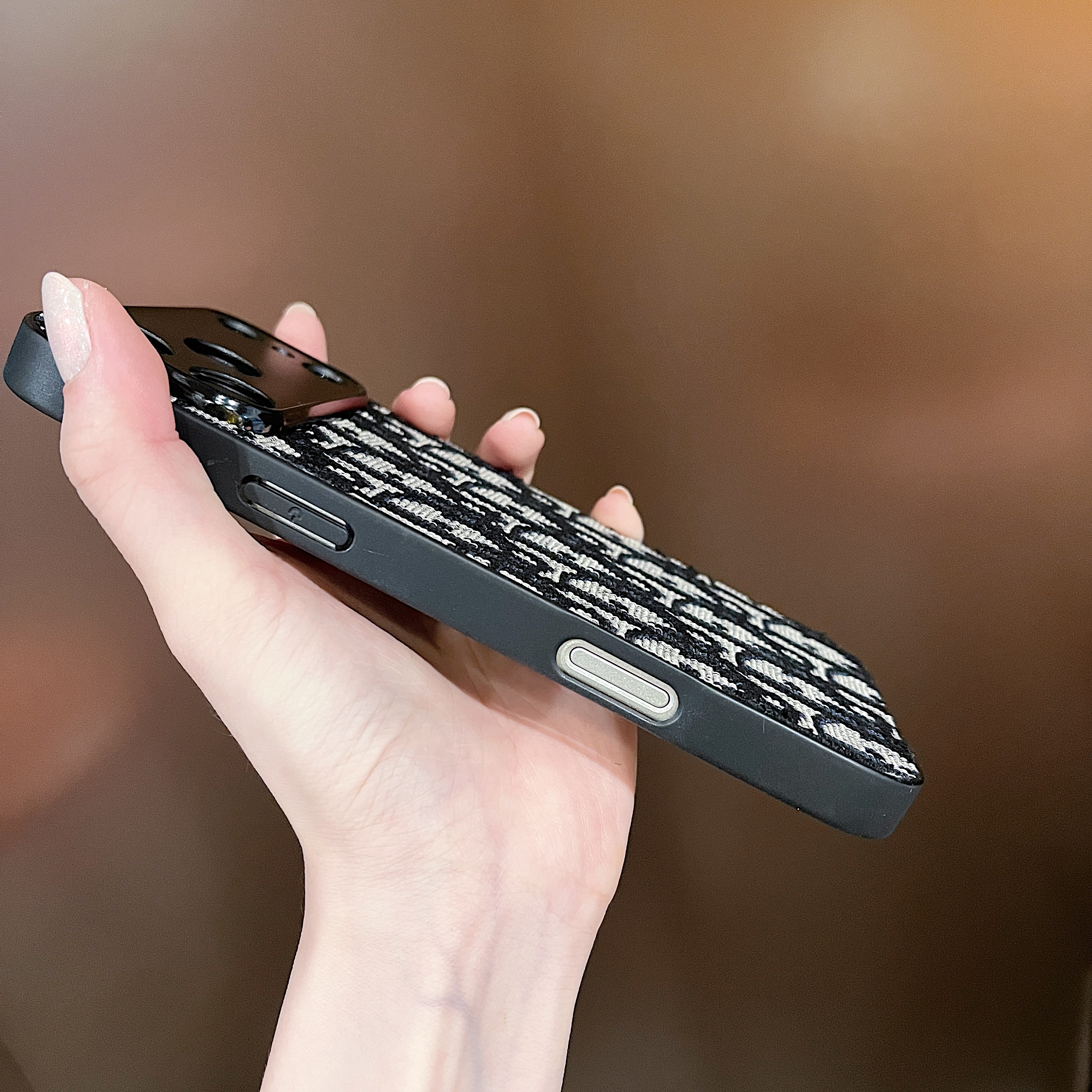 Leather CD iPhone Case With Lens Protection For iPhone 17 Series Black-QBK251023