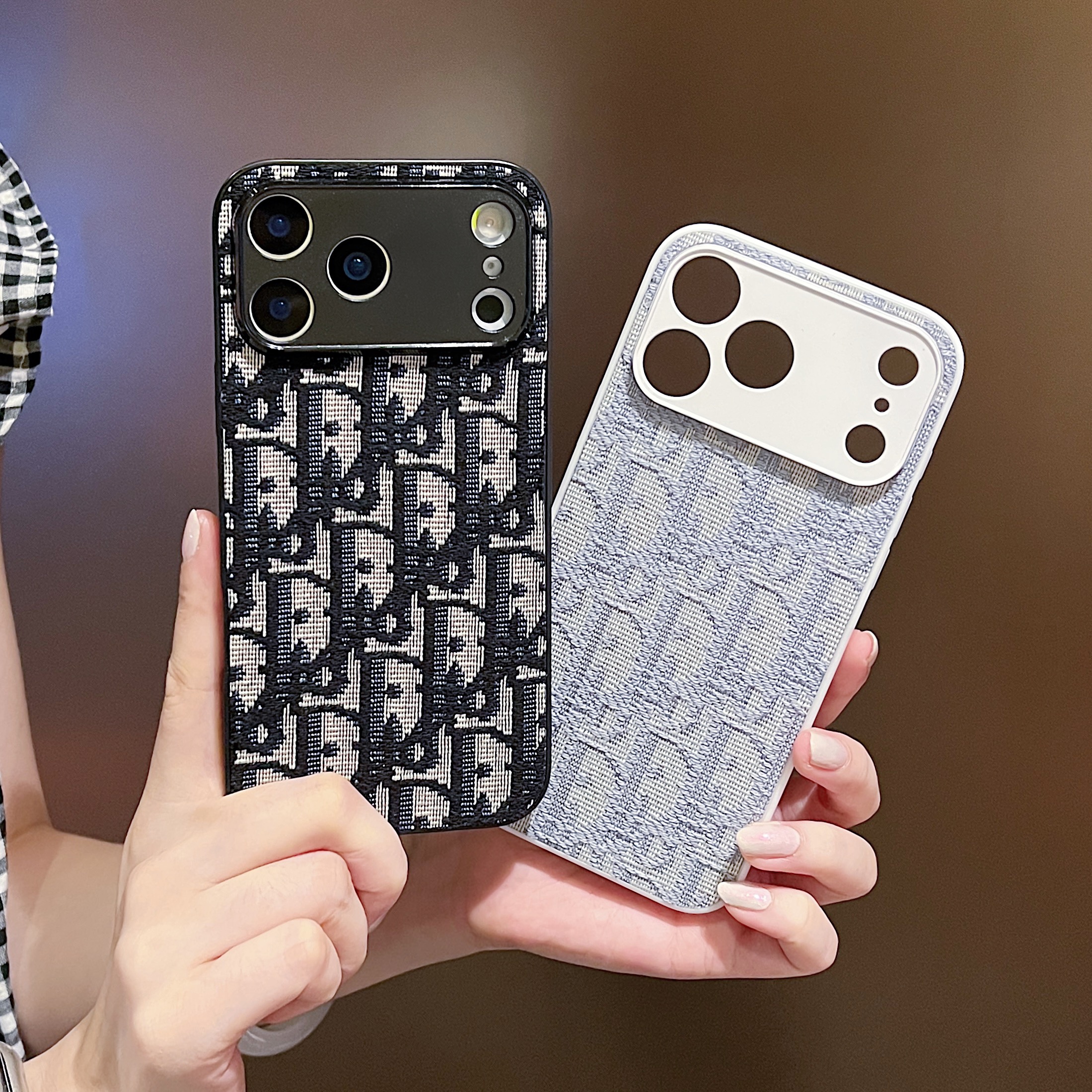 Leather CD iPhone Case With Lens Protection For iPhone 17 Series Black-QBK251023