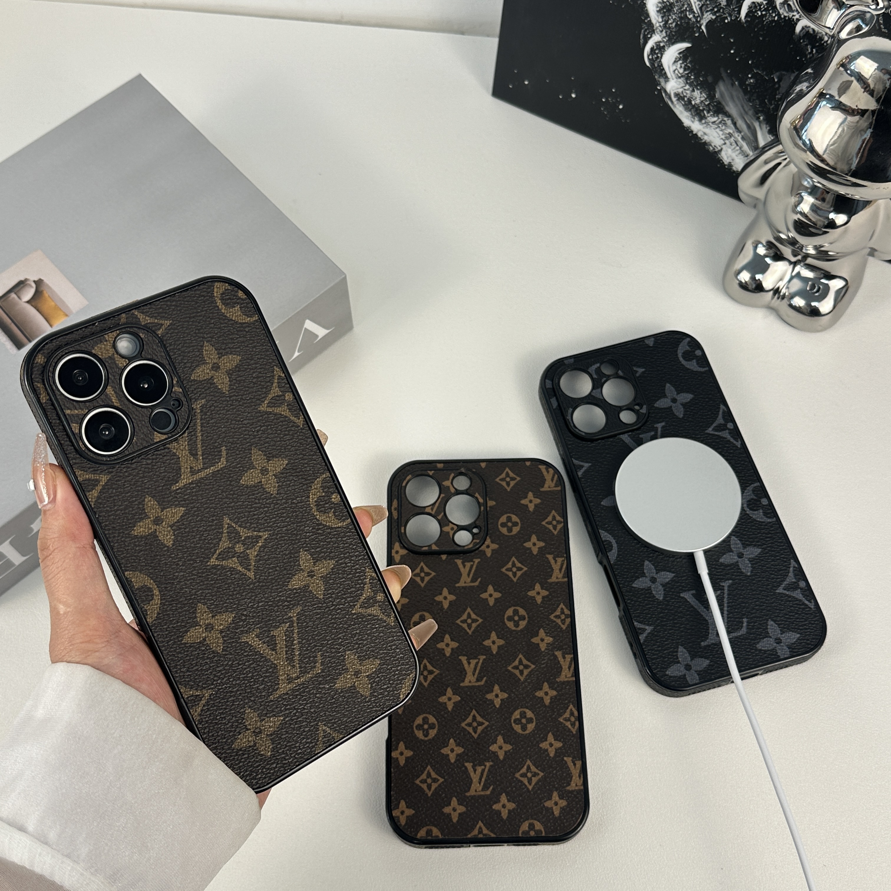 Leather Monogram Magnetic iPhone Case（Magsafe） For iPhone 17 Series-CMLV061