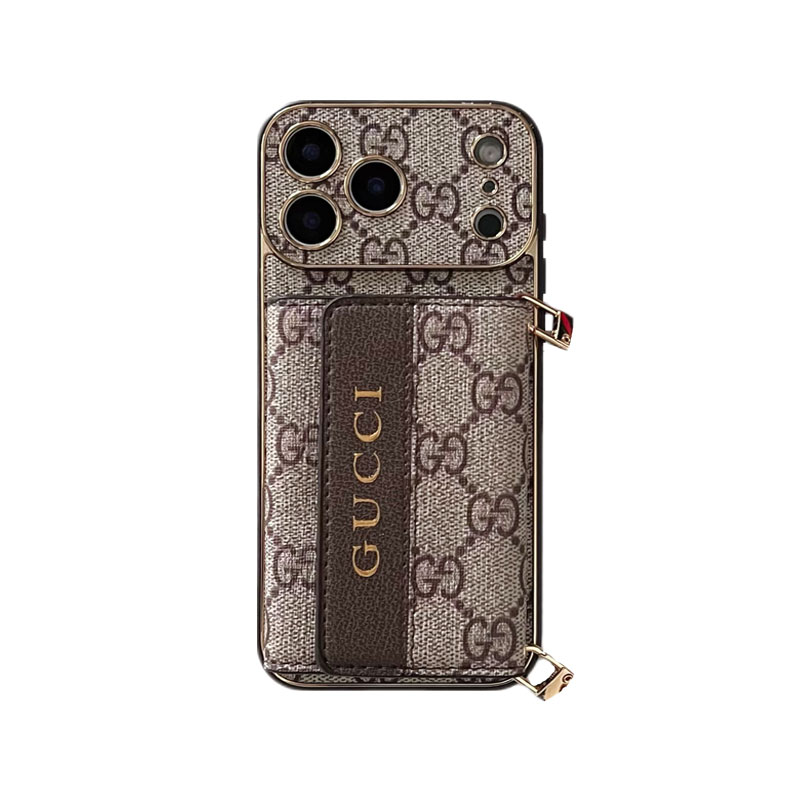 Stylish GG iPhone Case With Wallet And Crossbody Strap For iPhone 17 Series-CMGG008