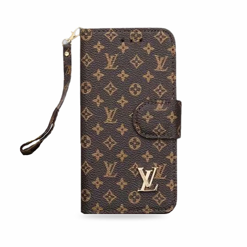 Luxury  Folio Monogram iPhone Case With Wallet And Strap Big Printing-LB251102