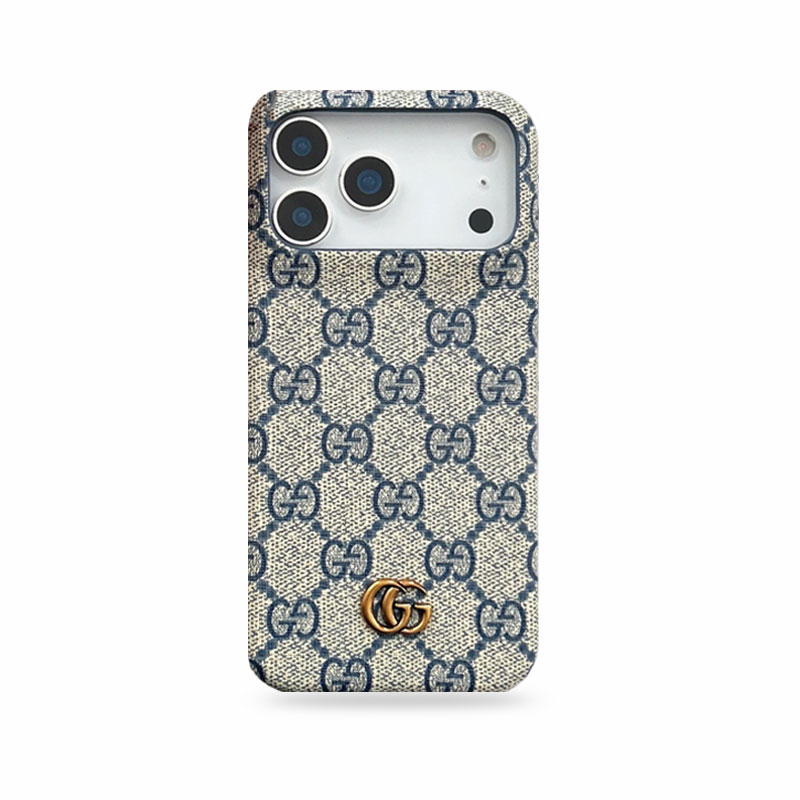 Classic Leather GG iPhone Case For iPhone 17 Series Blue-CJK251023