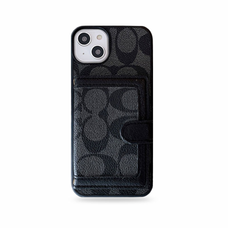 CH  iPhone Case With Wallet And CHrossbody Strap Black -XK240402