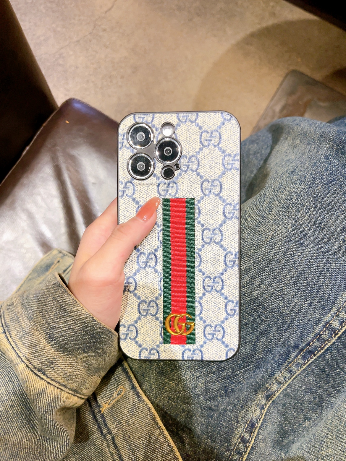 Classic GG iPhone Case Blue -JD240424-GTOCASE