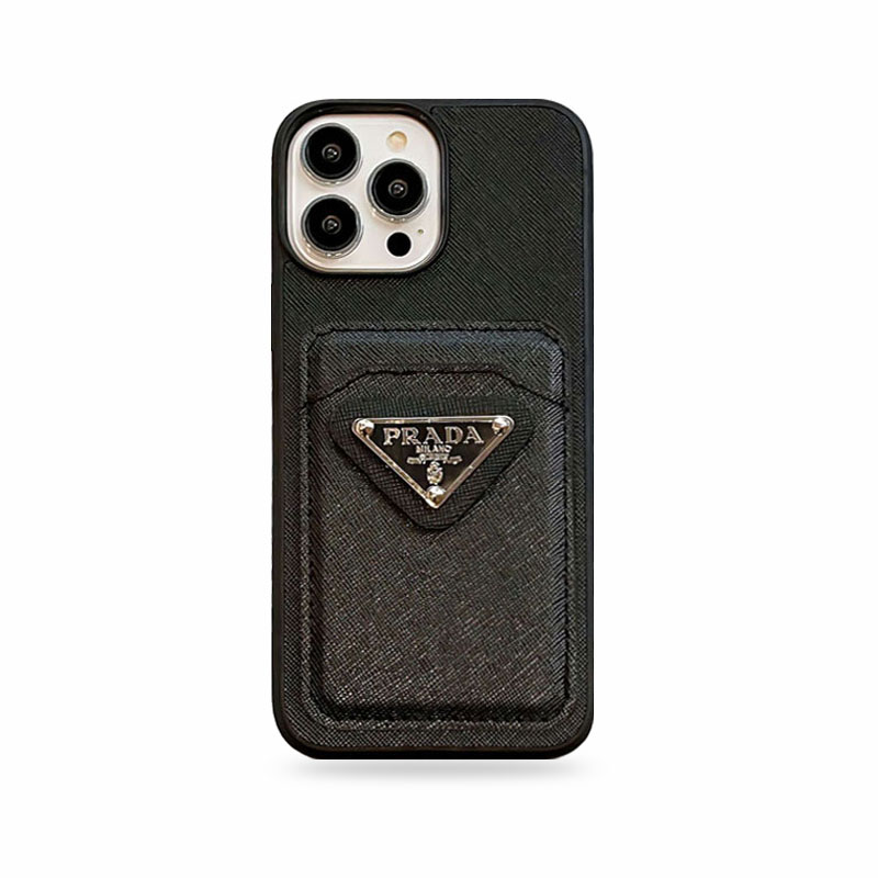 Classic PR iPhone Case With Card Holder Black -JDB240403