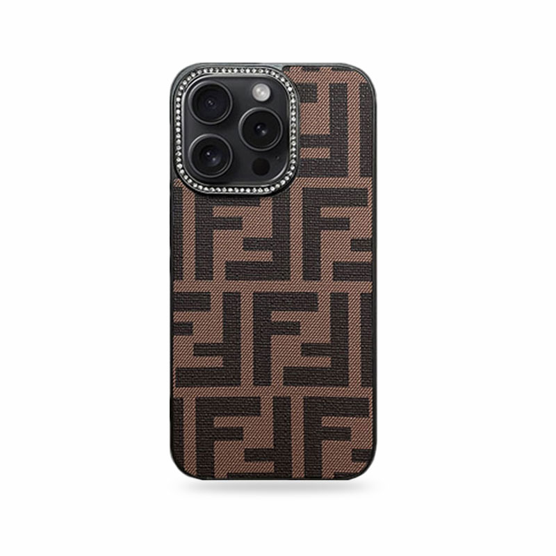 FD iPhone Case With Diamond Lens Brown-CZK251836