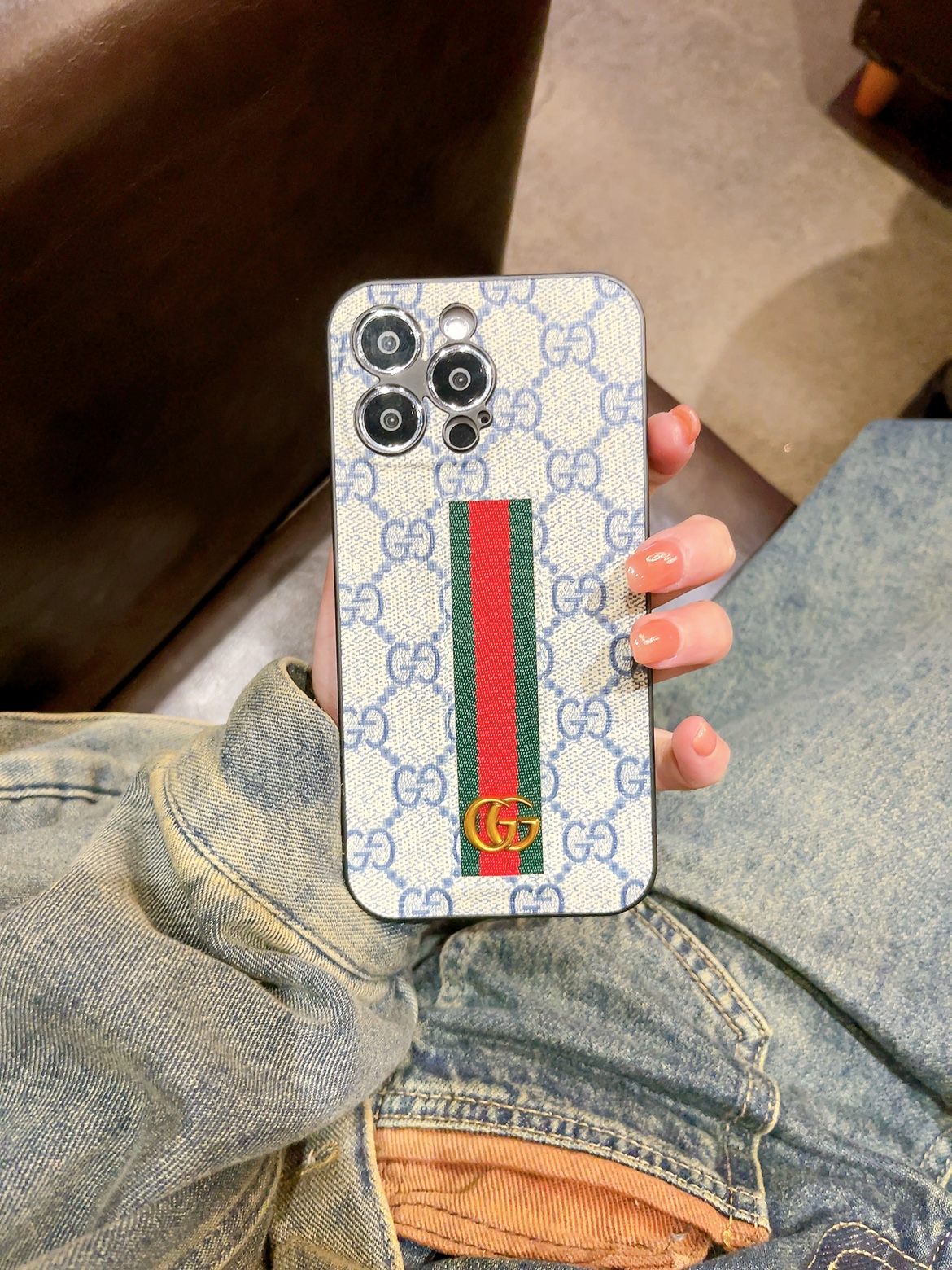 Classic GG iPhone Case Blue -JD240424-GTOCASE