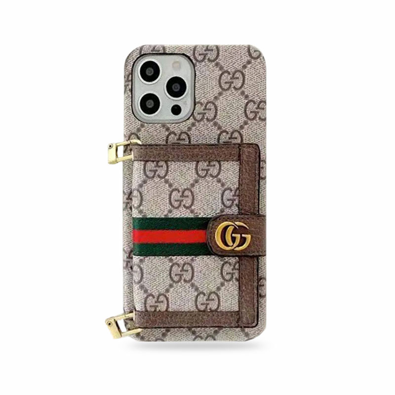 Gucci iPhone Case With Wallet And Crossbody Strap Luxury