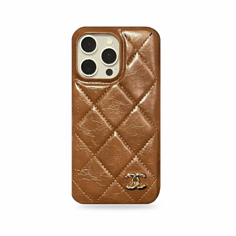 Leather CC Phone Case For iPhone Brown-XNP250605
