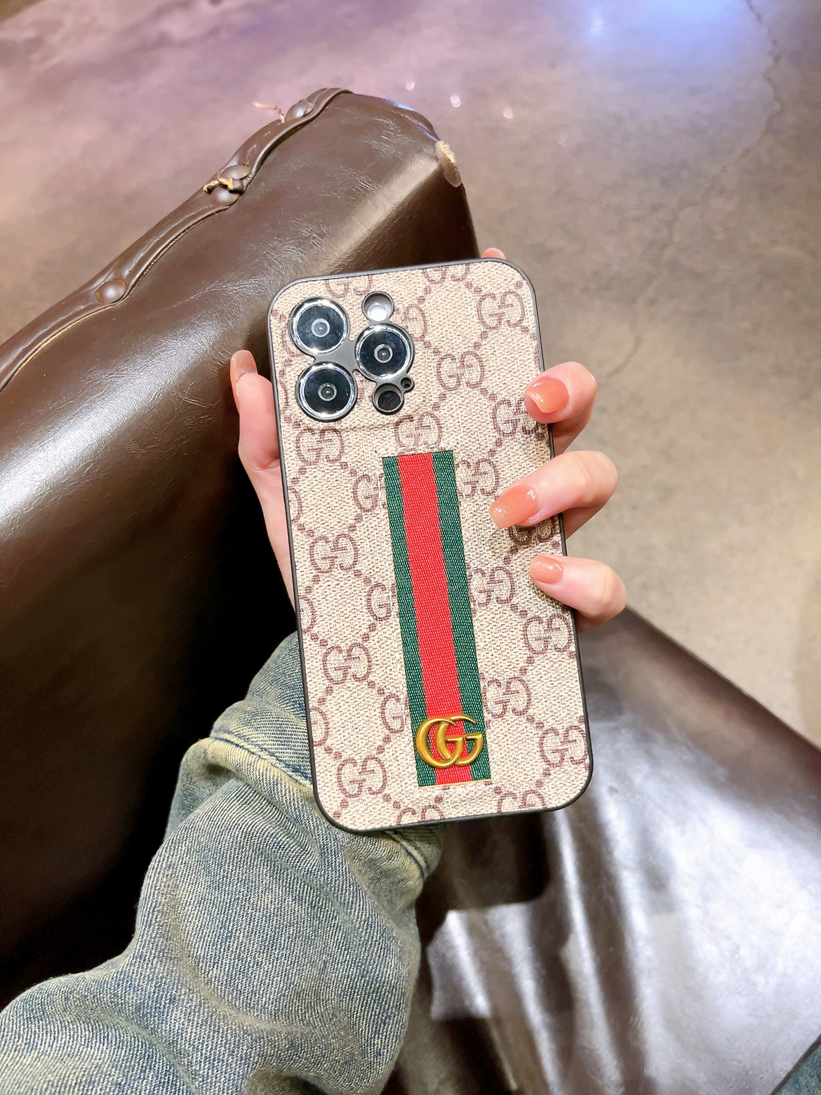 Classic GG iPhone Case Brown -JD240424-GTOCASE