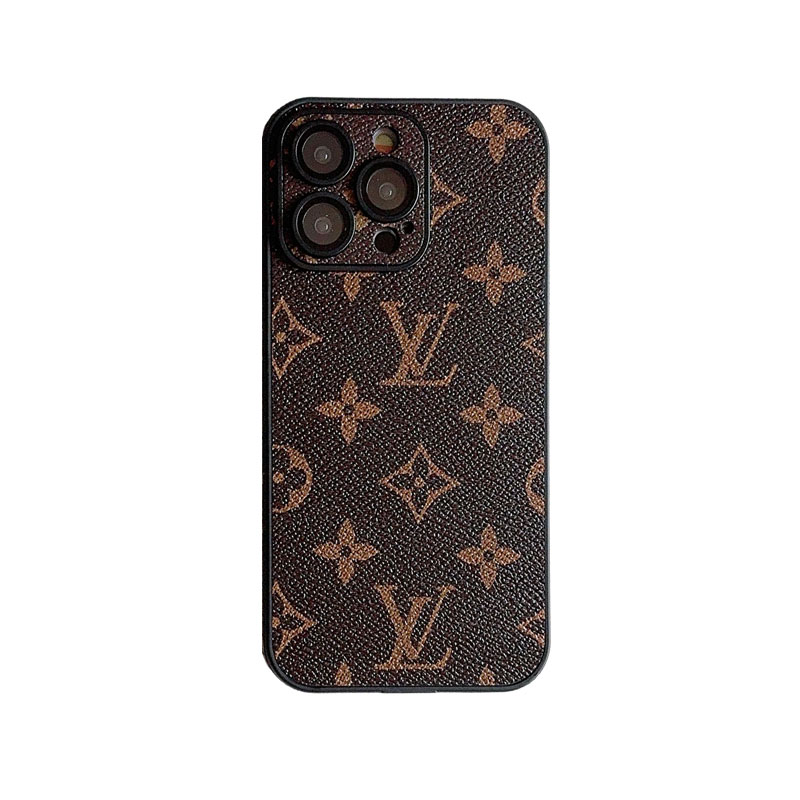 Leather Monogram iPhone Case With Lens Protection Big Printing -CZK251736