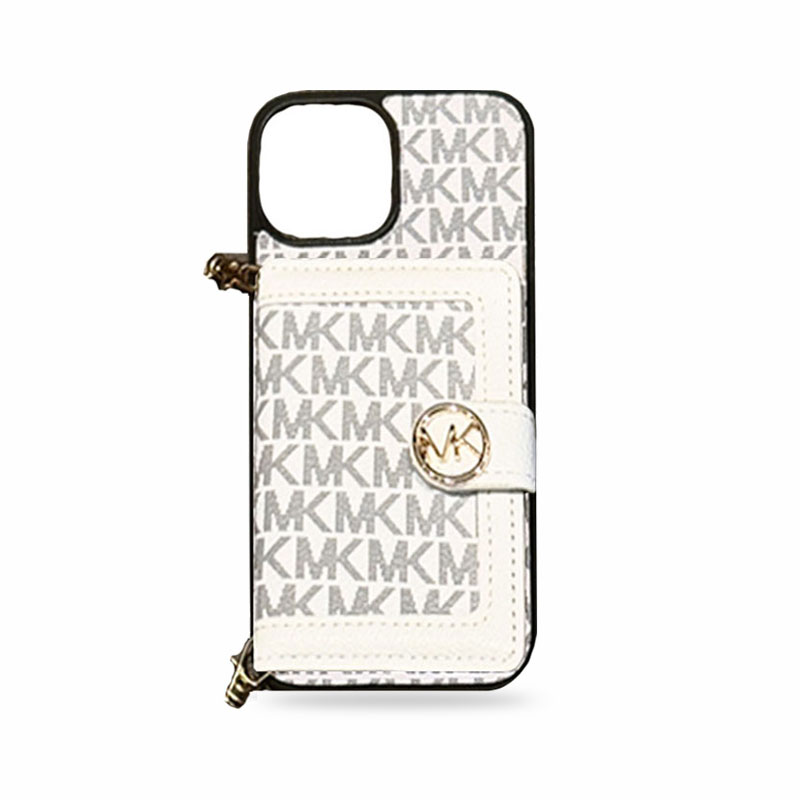 Leather MK iPhone Case With Card Holder And Strap-CZK251305
