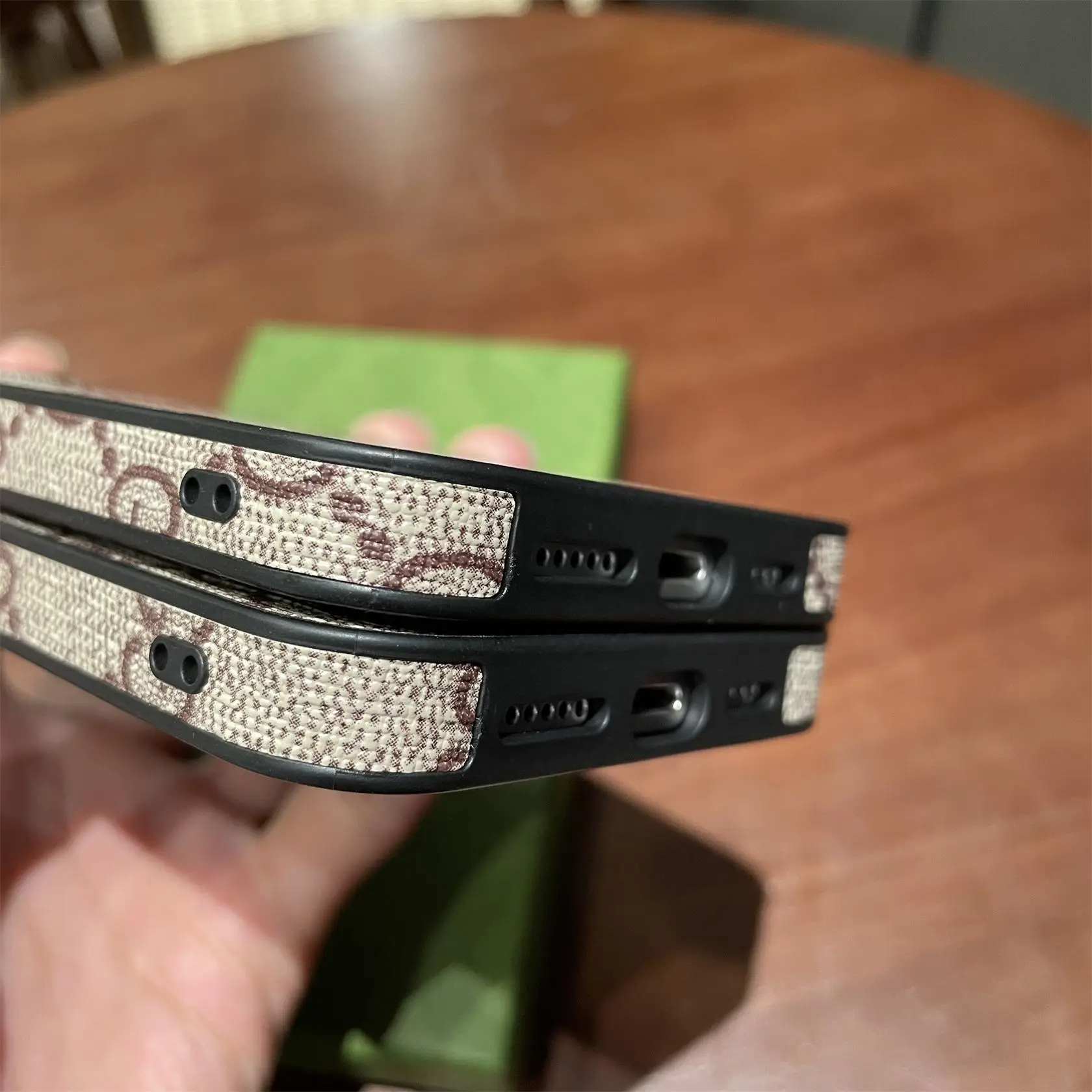 Leather GG iPhone Cases With Lens Protection-GGK251801