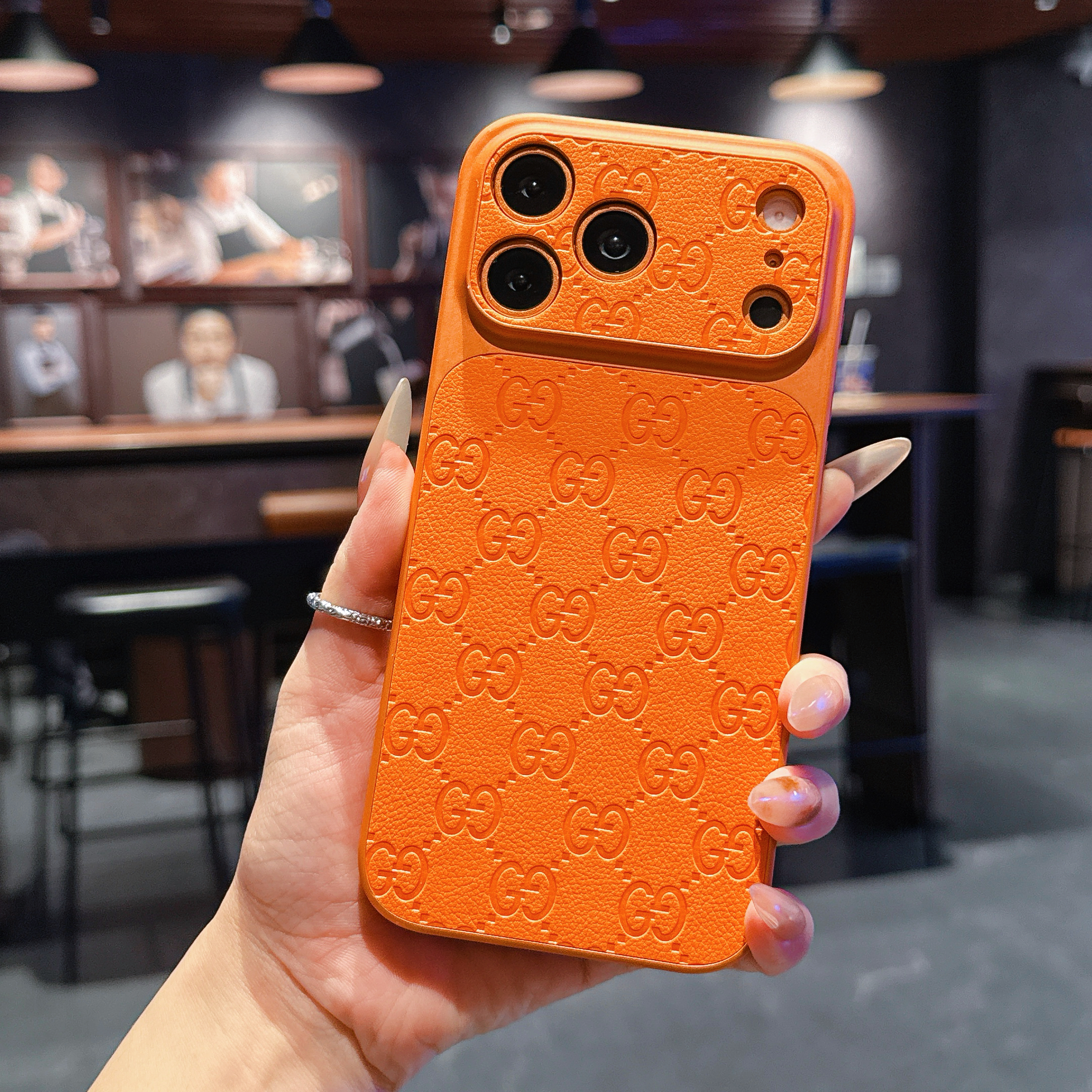 Classic GG iPhone case orange– GZLV002