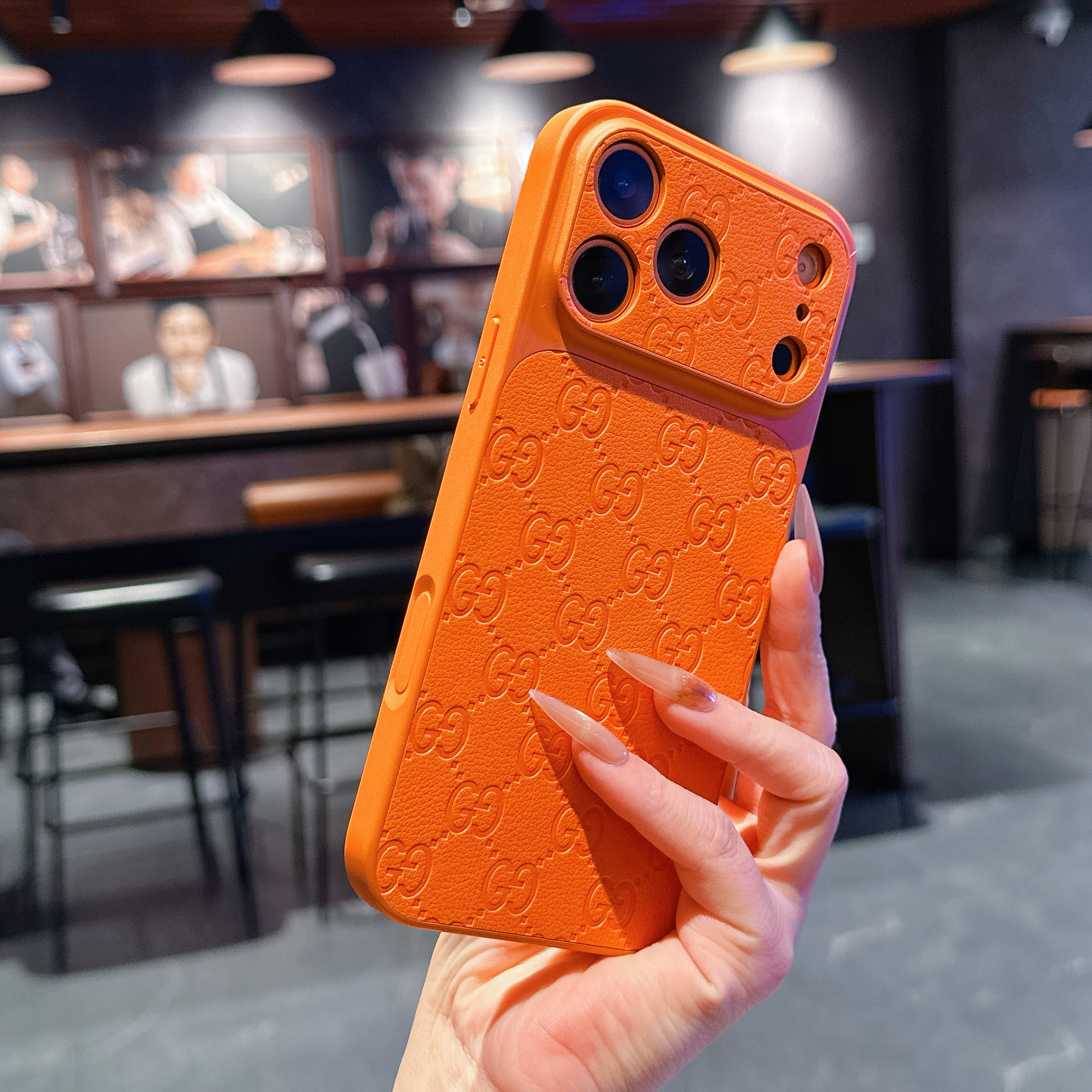 Classic GG iPhone case orange– GZLV002