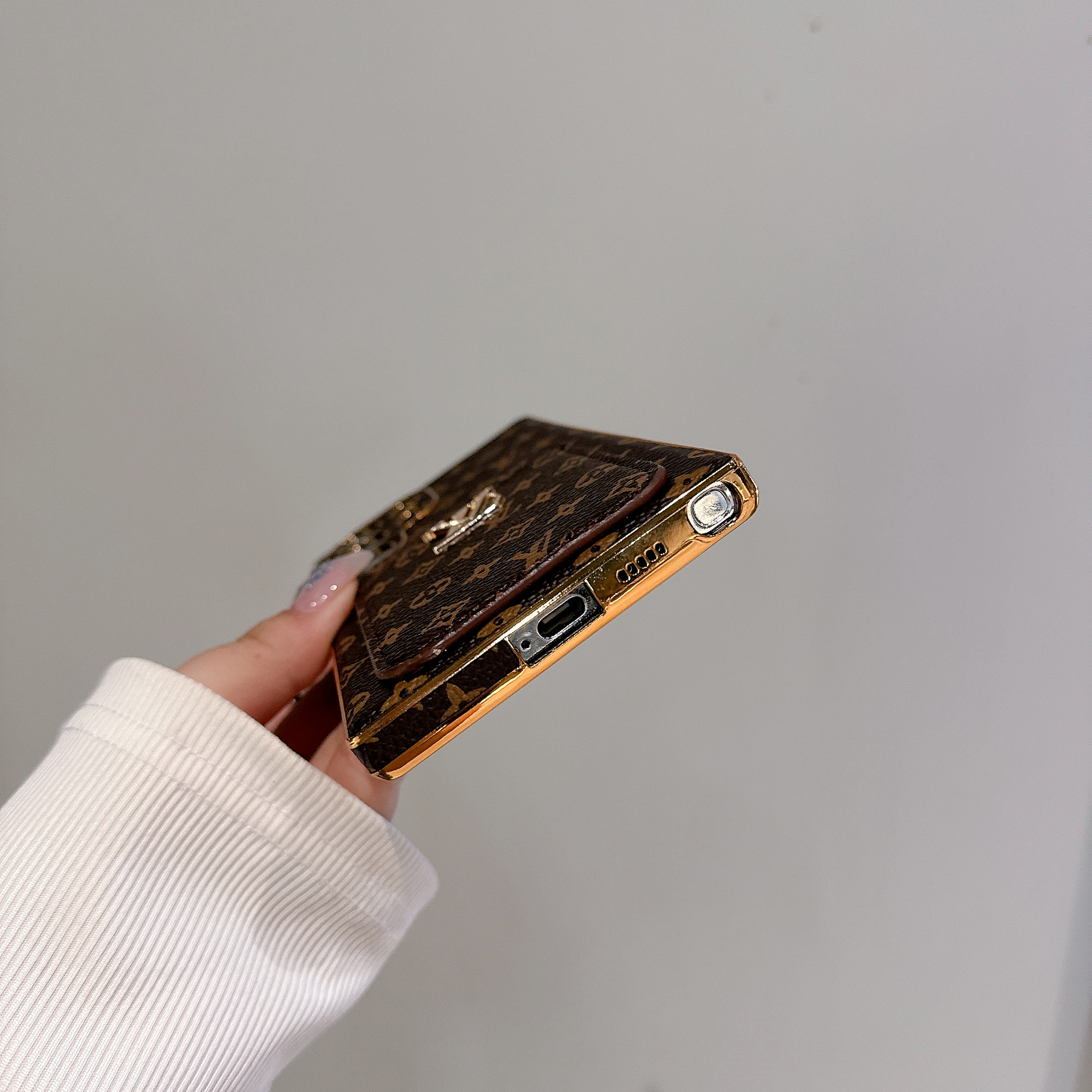 Leather Monogram Samsung Galaxy S Series Case With Card Holder Big Printing -CKK251506-GTOCASE