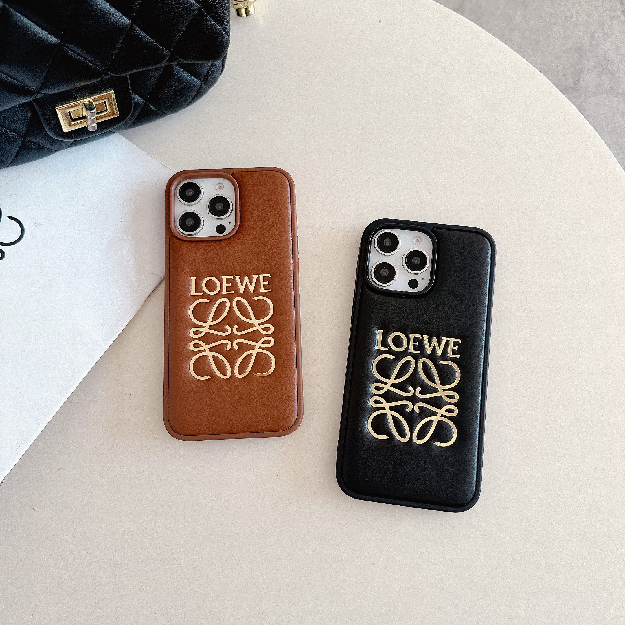 Leather LE iPhone Case Brown-JSK250904