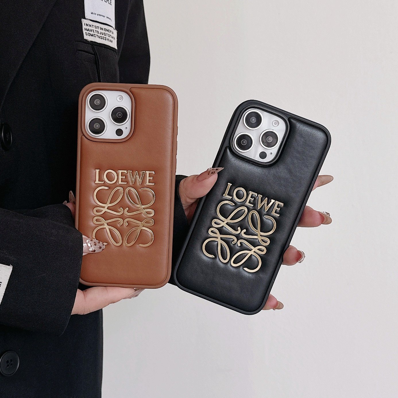 Leather LE iPhone Case Black-JSK250904