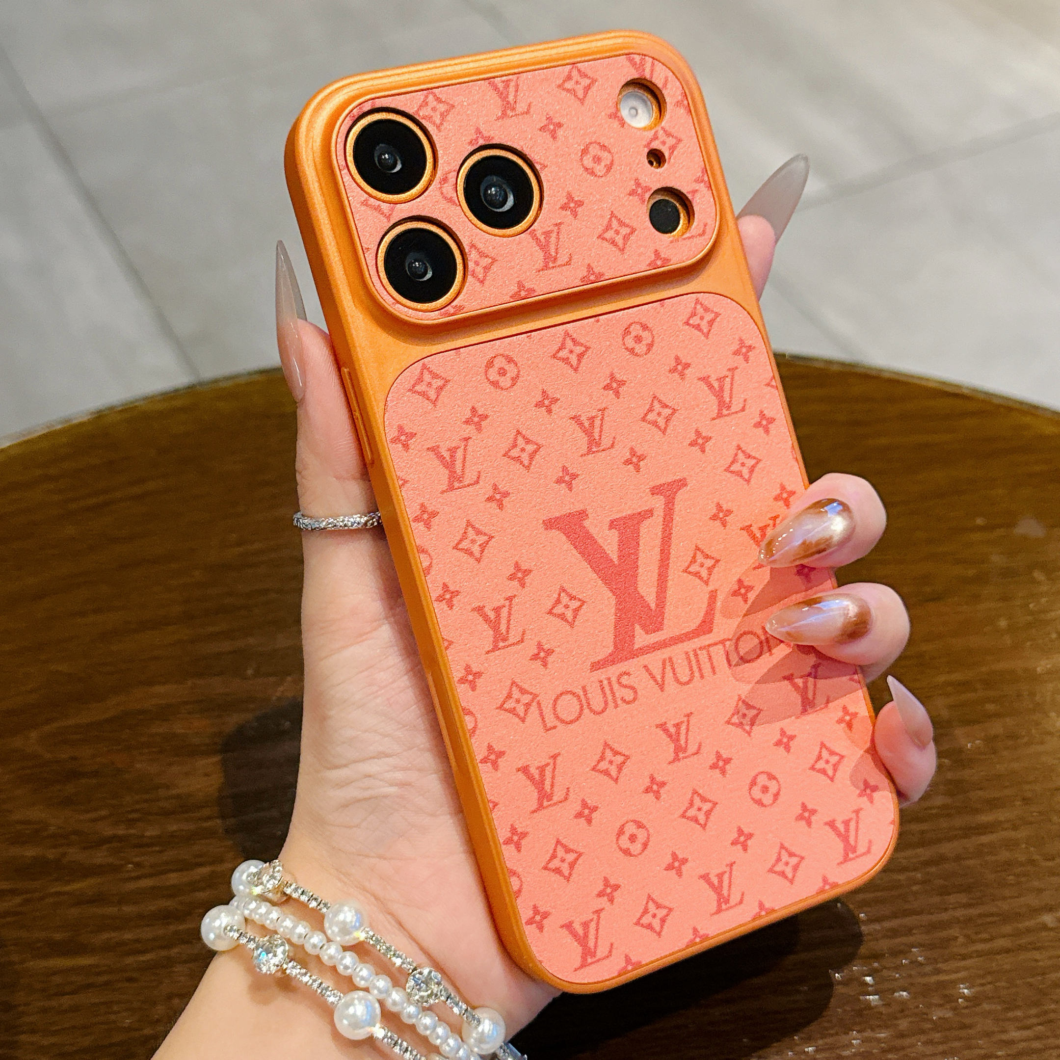Luxury Monogram iPhone case orange– GZLV001