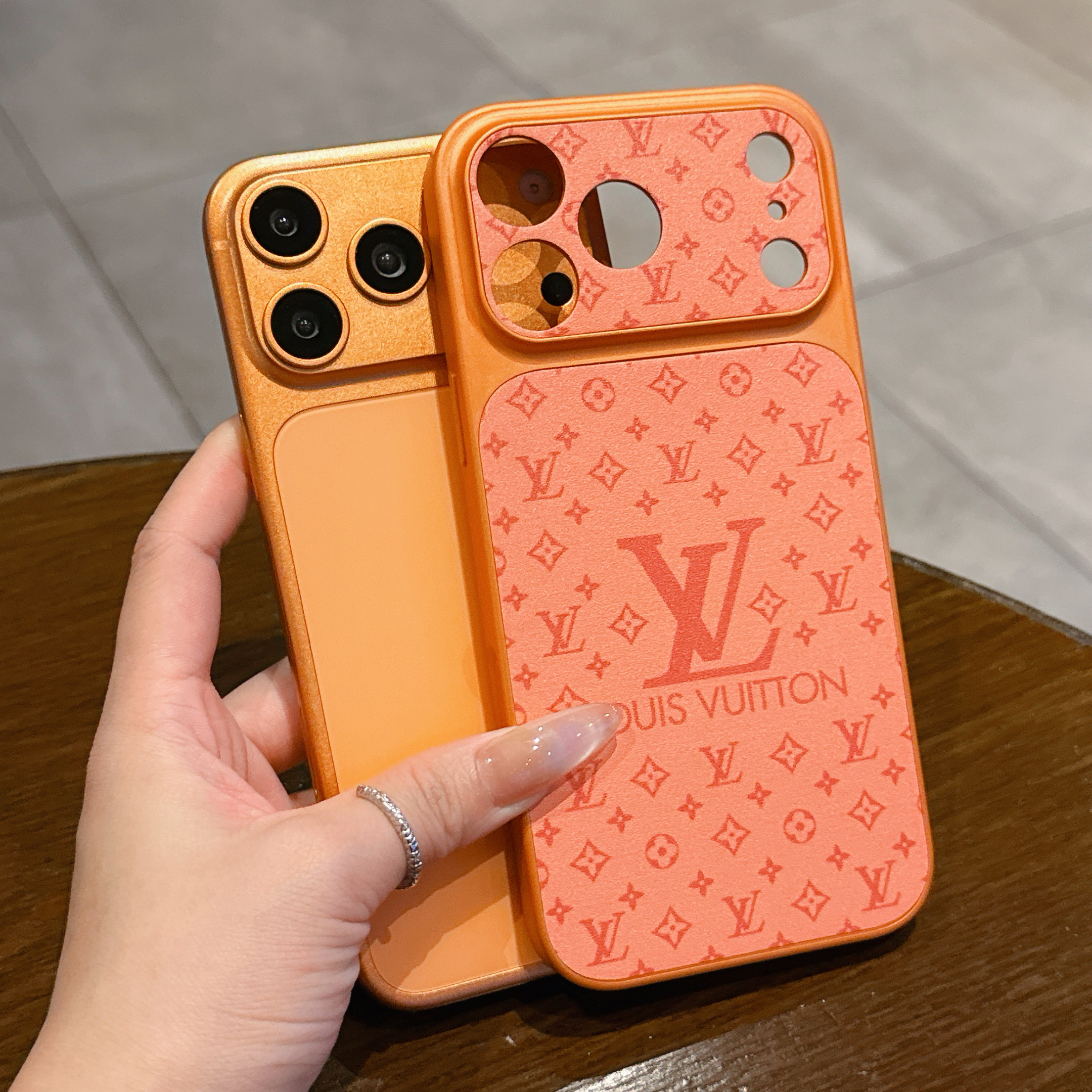 Luxury Monogram iPhone case orange– GZLV001