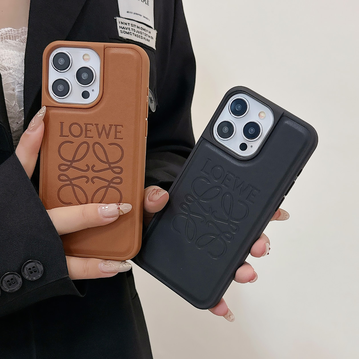 Leather LE iPhone Case Brown-LYW251302