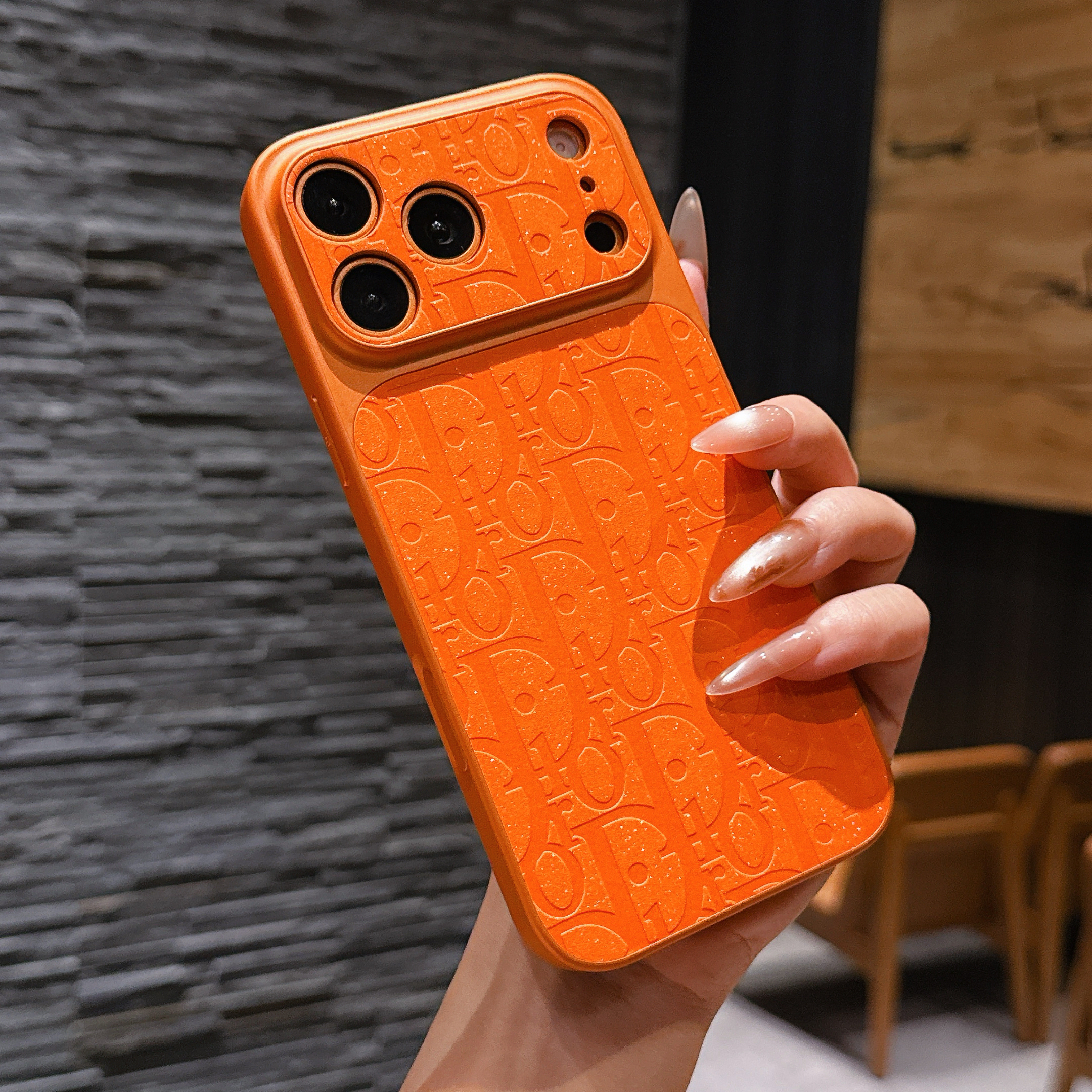 High-quality  CD iPhone case orange– GZLV004